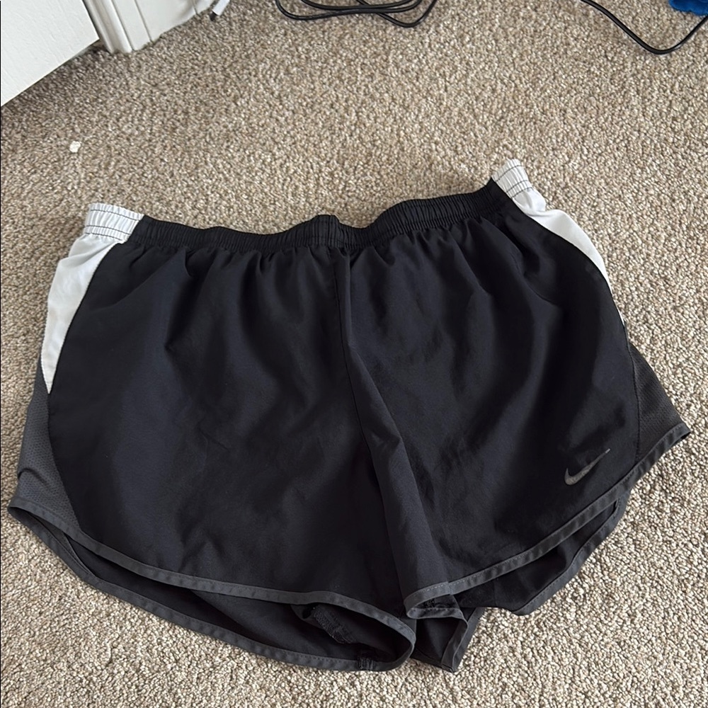 Nike Black and White Dri-Fit Athletic Shorts